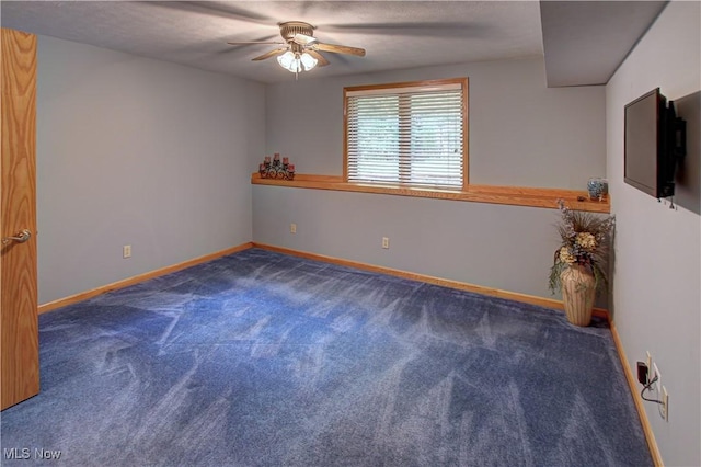 3936 Burgundy Bay Blvd W, Medina, OH 44256 - empty room featuring a ceiling fan, carpet floors, and baseboards