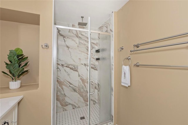 2381 Charney Rd, University Heights, OH 44118 - full bathroom featuring a marble finish shower and vanity