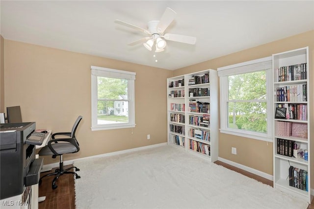 2381 Charney Rd, University Heights, OH 44118 - office space with baseboards and a ceiling fan