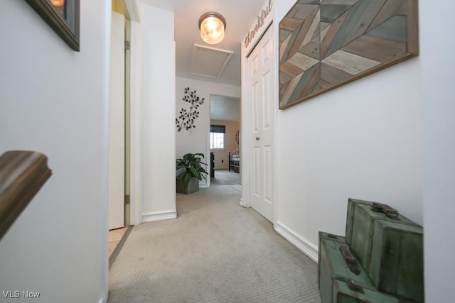 726 N Fork Way, Brunswick Hills, OH 44212 - corridor featuring carpet floors, attic access, and baseboards