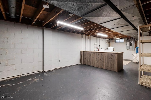 600 Elson St, East Liverpool, OH 43920 - unfinished below grade area with electric panel and concrete block wall