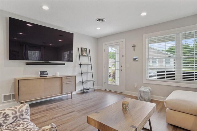 603 S Raccoon Rd Unit 13, Austintown, OH 44515 - living area with wood finished floors, baseboards, and recessed lighting