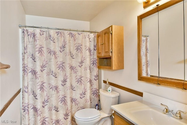 172 Camrose Dr, Niles, OH 44446 - full bath featuring toilet, vanity, and a shower with shower curtain