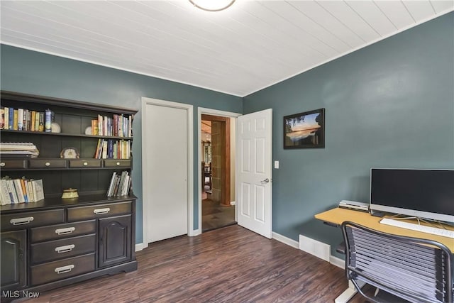 4346 Selhurst Rd, North Olmsted, OH 44070 - office space with baseboards and dark wood-style floors