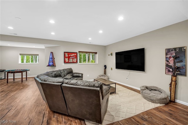 7834 Hunting Lake Dr, Concord, OH 44077 - living room with baseboards, recessed lighting, and wood finished floors
