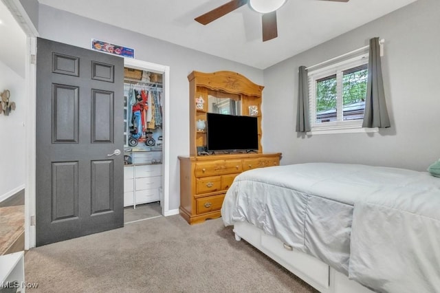 6254 Mackenzie Rd, North Olmsted, OH 44070 - carpeted bedroom with a closet and ceiling fan