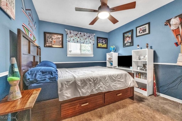 6254 Mackenzie Rd, North Olmsted, OH 44070 - carpeted bedroom featuring baseboards and a ceiling fan