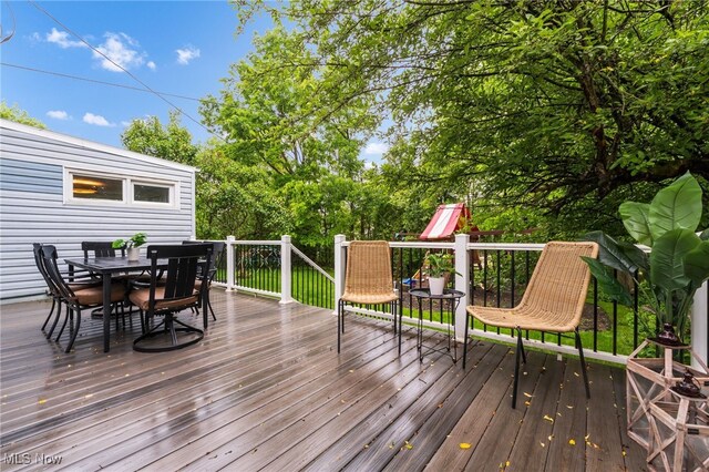 2524 Claver Rd, University Heights, OH 44118 - deck with outdoor dining space