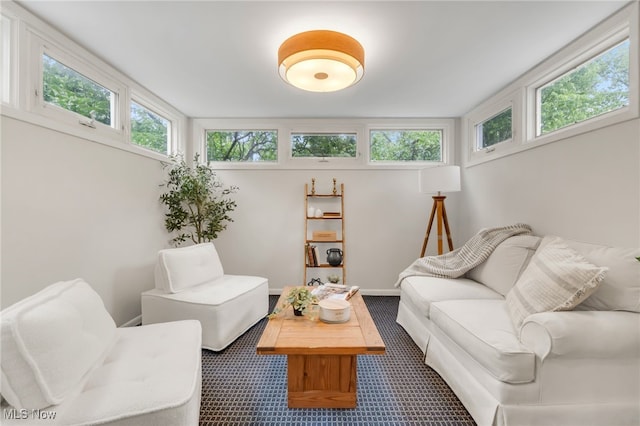 2524 Claver Rd, University Heights, OH 44118 - living area with healthy amount of natural light, carpet floors, and baseboards