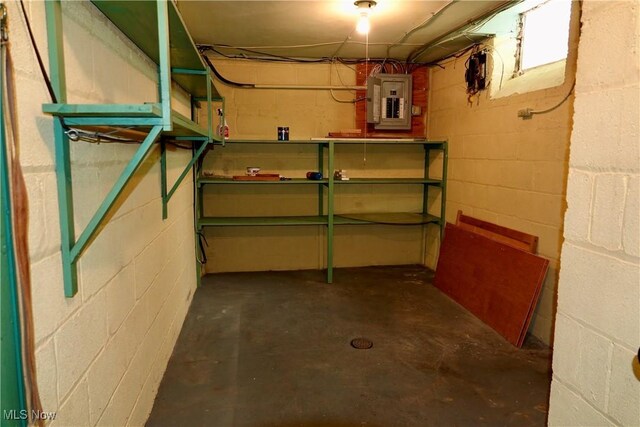2323 Miramar Blvd, University Heights, OH 44118 - unfinished basement with electric panel and concrete block wall