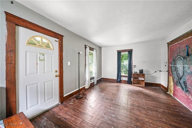 1197 Carey Ave, Akron, OH 44314 - foyer entrance featuring wood finished floors, baseboards, and a textured ceiling