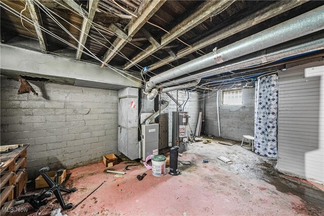 1197 Carey Ave, Akron, OH 44314 - below grade area with gas water heater and heating unit