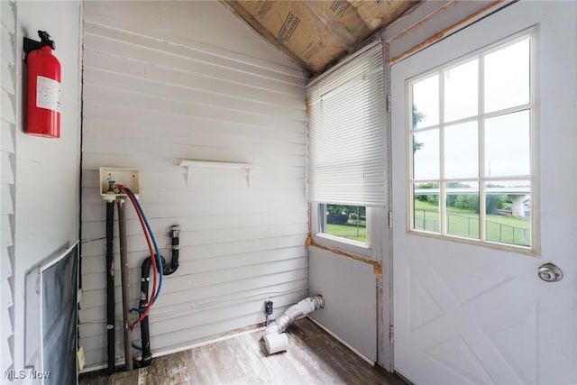 492 W Pershing St, Salem, OH 44460 - laundry room with washer hookup and wood finished floors