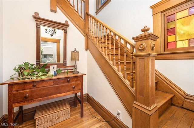 201 E Spring St, Marietta, OH 45750 - stairs with wood-type flooring