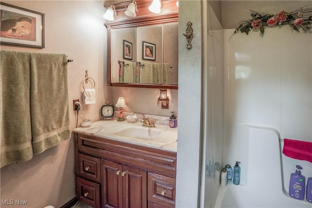 3490 Vanderhoof Rd, New Franklin, OH 44203 - bathroom with vanity and a shower