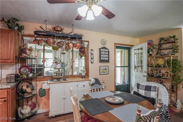3490 Vanderhoof Rd, New Franklin, OH 44203 - dining area featuring ceiling fan and wood finished floors