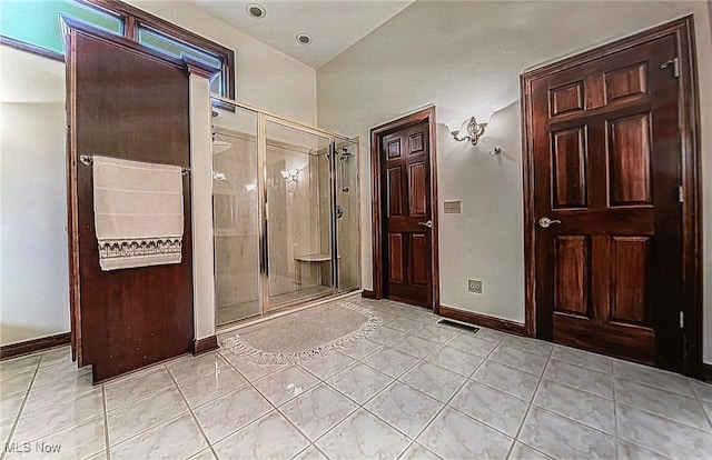6419 S Rim Cir, Valley City, OH 44280 - bathroom with tile patterned floors, a shower stall, and baseboards