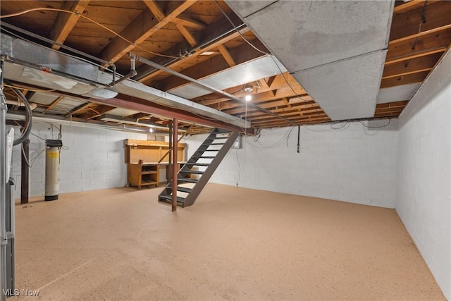6525 Wales Ave NW, Massillon, OH 44646 - unfinished below grade area with stairs and a water softener