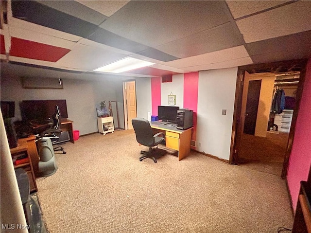 76 Parkgate Ave, Youngstown, OH 44515 - home office featuring carpet floors and a paneled ceiling