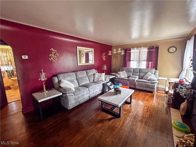 76 Parkgate Ave, Youngstown, OH 44515 - living room with wood finished floors and arched walkways