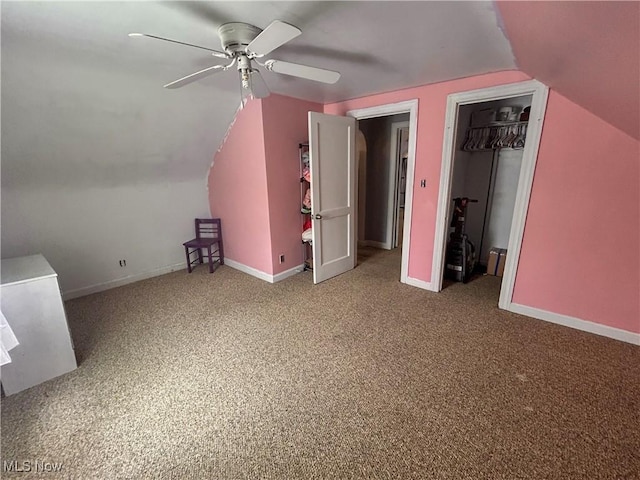 76 Parkgate Ave, Youngstown, OH 44515 - bonus room featuring ceiling fan, vaulted ceiling, and carpet