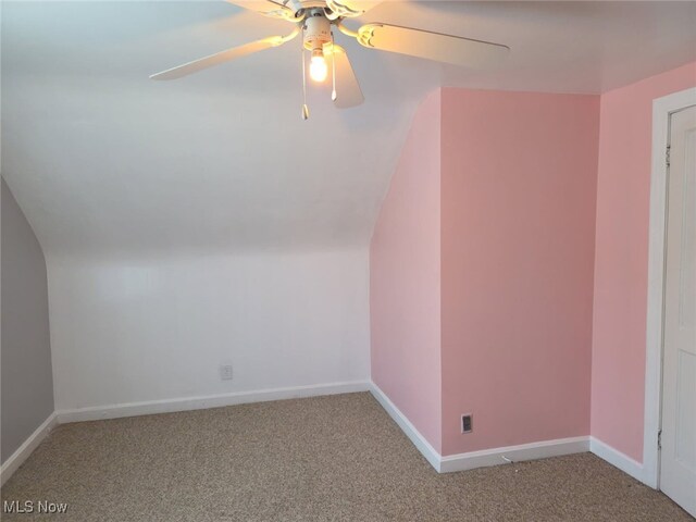 76 Parkgate Ave, Youngstown, OH 44515 - bonus room with carpet flooring, vaulted ceiling, and ceiling fan