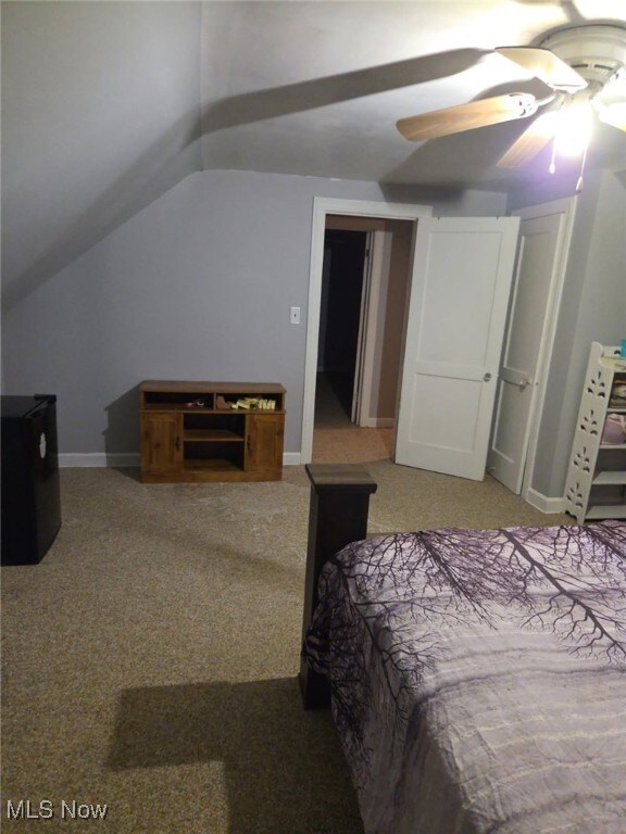 76 Parkgate Ave, Youngstown, OH 44515 - carpeted bedroom featuring vaulted ceiling and ceiling fan