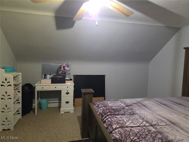76 Parkgate Ave, Youngstown, OH 44515 - bedroom with light carpet, a ceiling fan, and lofted ceiling