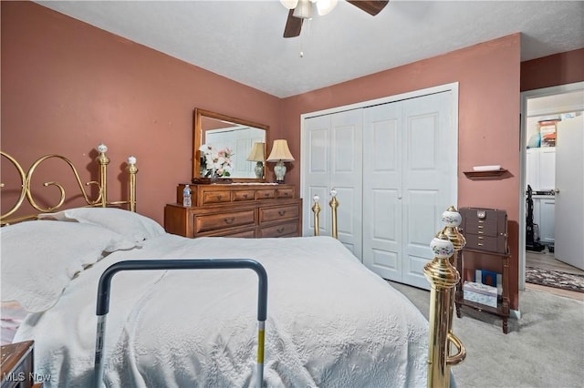 6610 Lear Nagle Rd Unit 26, North Ridgeville, OH 44039 - carpeted bedroom with a closet and a ceiling fan