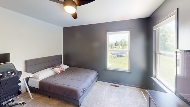 3130 Hollybrook Ln, Mogadore, OH 44260 - bedroom featuring carpet flooring, multiple windows, and ceiling fan