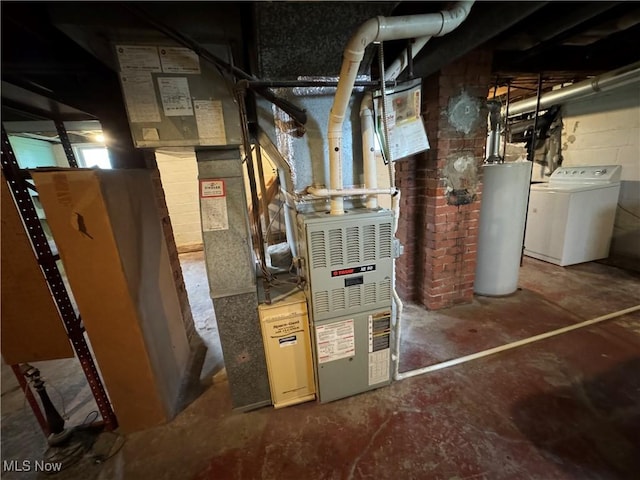 1733 E 47th St, Ashtabula, OH 44004 - utility room featuring washer / dryer and water heater