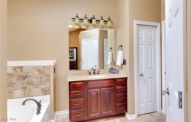 284 Kaylee Dr, Wadsworth, OH 44281 - full bathroom featuring vanity, a garden tub, and baseboards