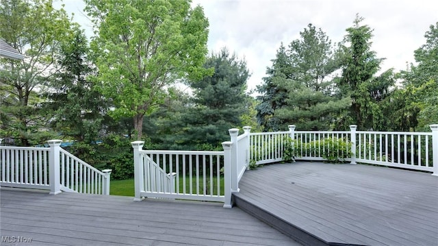 284 Kaylee Dr, Wadsworth, OH 44281 - wooden deck with view of wooded area