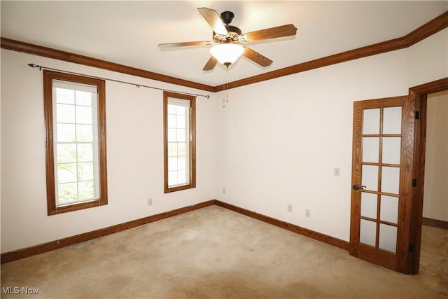 5280 Kapok Dr, Medina, OH 44256 - carpeted empty room with baseboards and a ceiling fan