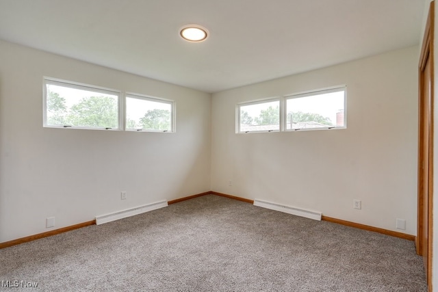 1924 Tiffany Dr NE, Warren, OH 44483 - unfurnished room featuring a baseboard heating unit, carpet floors, and baseboards