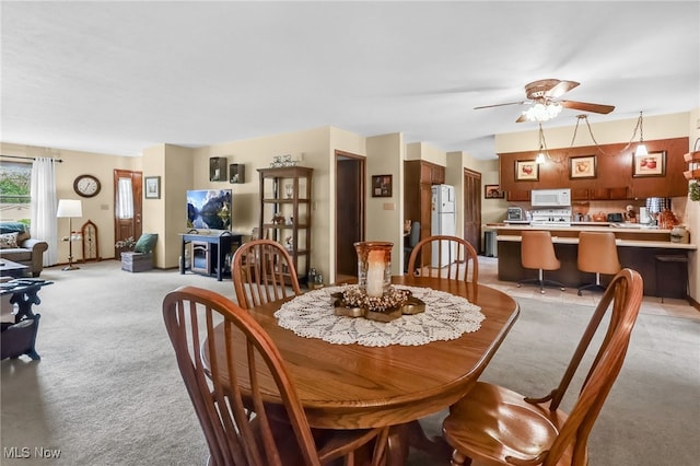 14031405 Frank Dr, Wooster, OH 44691 - dining room with light carpet and ceiling fan
