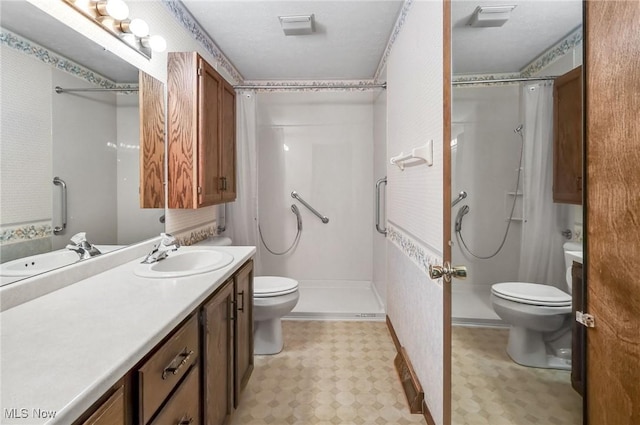 14031405 Frank Dr, Wooster, OH 44691 - full bathroom featuring toilet, a shower, vanity, and tile patterned floors