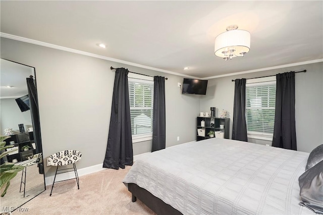 4531 Ardendale Rd, South Euclid, OH 44121 - bedroom with ornamental molding, carpet, baseboards, and recessed lighting