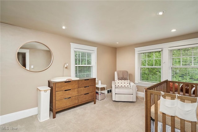 4531 Ardendale Rd, South Euclid, OH 44121 - bedroom with multiple windows, baseboards, recessed lighting, and light colored carpet