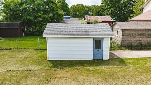 view of shed
