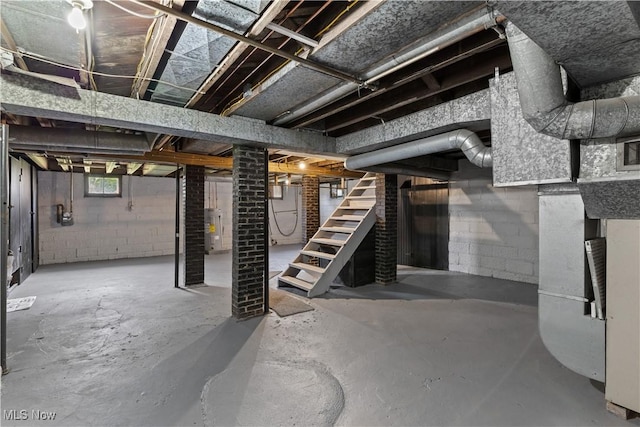 3652 Brightway St, Weirton, WV 26062 - basement featuring water heater, stairs, and gas meter