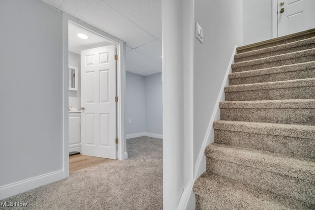 2186 Jackson Blvd, University Heights, OH 44118 - stairs featuring carpet flooring and baseboards