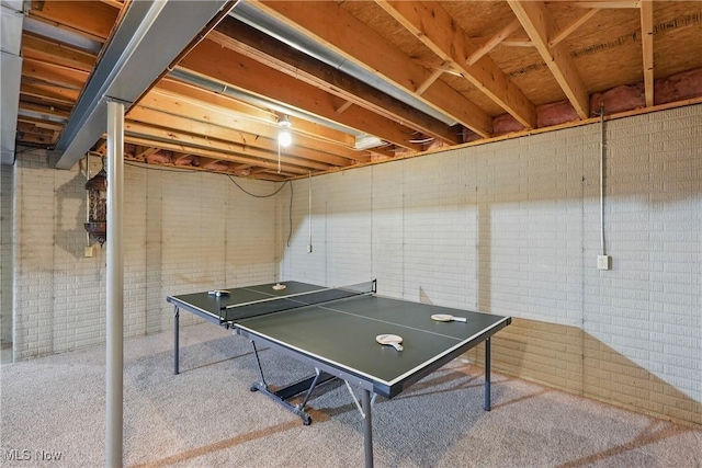 7234 Bridlewood Dr, Concord, OH 44077 - recreation room with brick wall