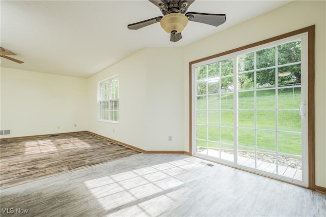 10237 Middlebranch Ave NE, Hartville, OH 44632 - unfurnished room with a ceiling fan, baseboards, and wood finished floors