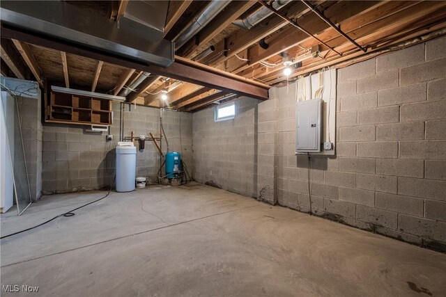 10237 Middlebranch Ave NE, Hartville, OH 44632 - unfinished basement with electric panel, a water softener, and a water pressure tank