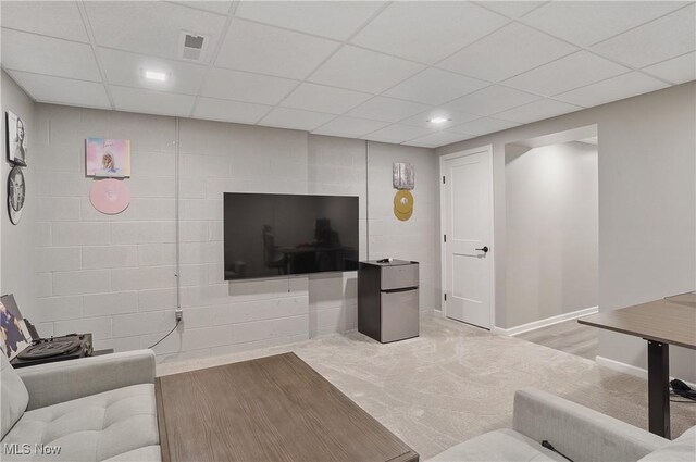 2426 Wrens Dr S, Stow, OH 44224 - living area with a drop ceiling and baseboards