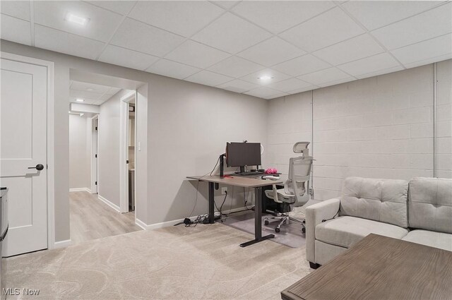 2426 Wrens Dr S, Stow, OH 44224 - home office featuring carpet flooring, baseboards, and recessed lighting