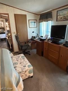 8452 E Bay Shore Rd Unit 7, Danbury, OH 43440 - carpeted office space featuring vaulted ceiling and crown molding