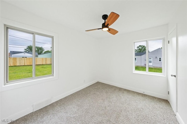 13820 Leroy Ave, Cleveland, OH 44135 - carpeted spare room featuring baseboards and a ceiling fan