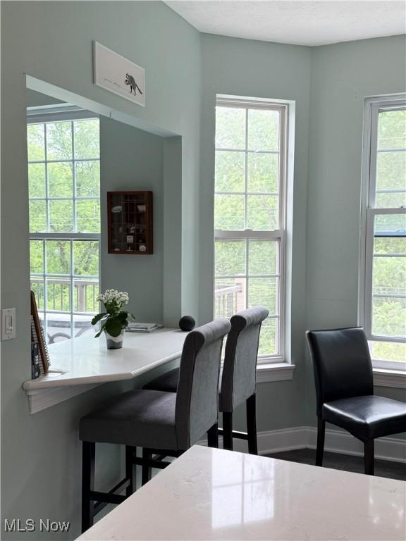 73 Falls River Dr Unit 6, Munroe Falls, OH 44262 - dining area with plenty of natural light, baseboards, and wood finished floors